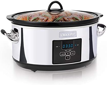 Crock-Pot 7 Quart Programmable Slow Cooker – Polished Platinum S23F