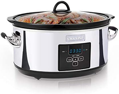 Crock-Pot 7 Quart Programmable Slow Cooker – Polished Platinum S23F