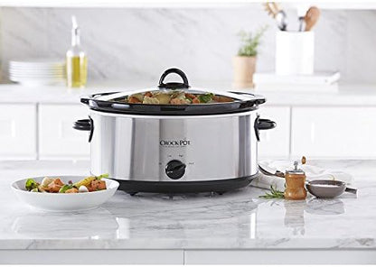 Crock-Pot 7 Quart Oval Manual Slow Cooker – Stainless Steel S29J