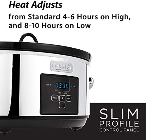 Crock-Pot 7 Quart Programmable Slow Cooker – Polished Platinum S23F