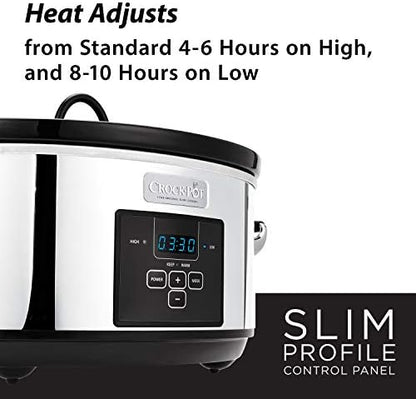Crock-Pot 7 Quart Programmable Slow Cooker – Polished Platinum S23F