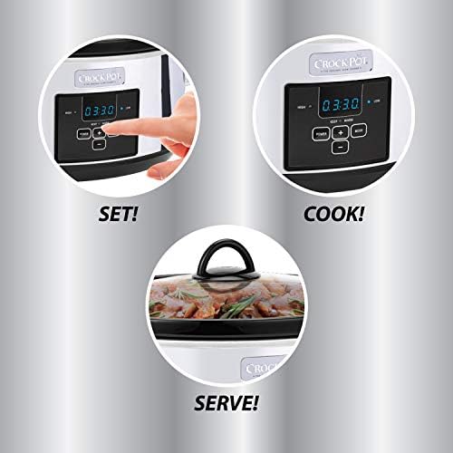Crock-Pot 7 Quart Programmable Slow Cooker – Polished Platinum S23F