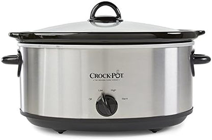 Crock-Pot 7 Quart Oval Manual Slow Cooker – Stainless Steel S29J