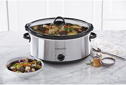 Crock-Pot 7 Quart Oval Manual Slow Cooker – Stainless Steel S29J