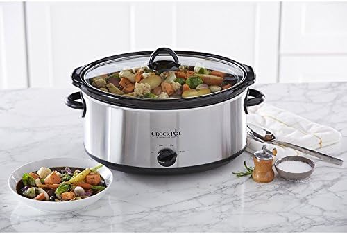 Crock-Pot 7 Quart Oval Manual Slow Cooker – Stainless Steel S29J