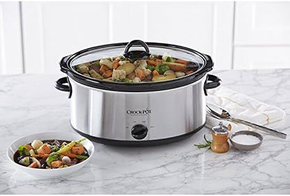 Crock-Pot 7 Quart Oval Manual Slow Cooker – Stainless Steel S29J