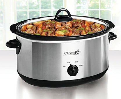Crock-Pot 7 Quart Oval Manual Slow Cooker – Stainless Steel S29J
