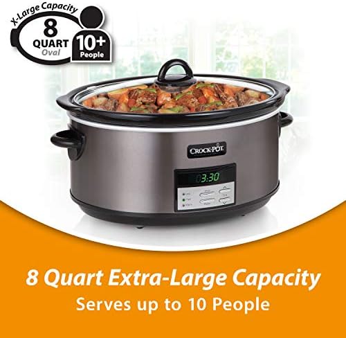 Crock-Pot 8 Quart Programmable Slow Cooker with Auto Warm S28X