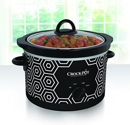 Crock-Pot 4.5 Quart Portable Slow Cooker – Black & White S11V