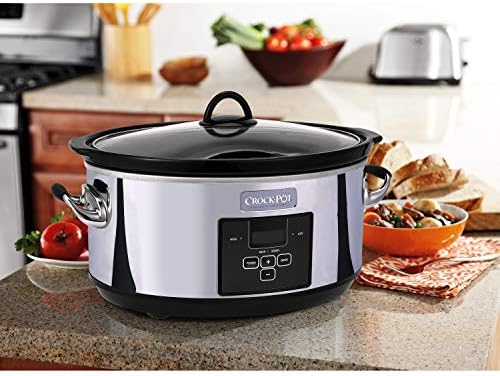 Crock-Pot 7 Quart Programmable Slow Cooker – Polished Platinum S23F