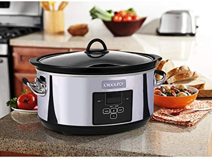 Crock-Pot 7 Quart Programmable Slow Cooker – Polished Platinum S23F