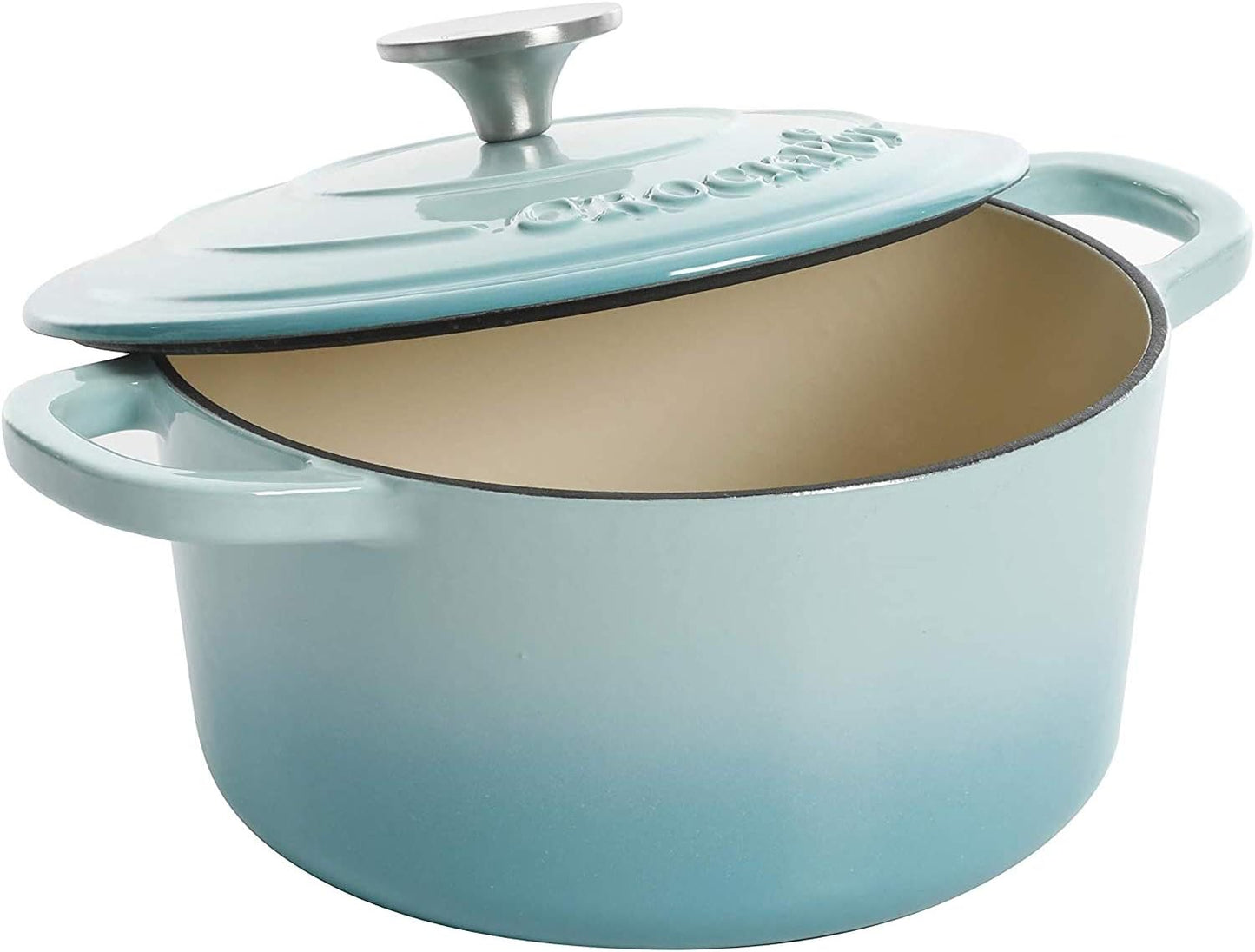 Crock-Pot 3 Quart Enameled Cast Iron Dutch Oven – Aqua S02R