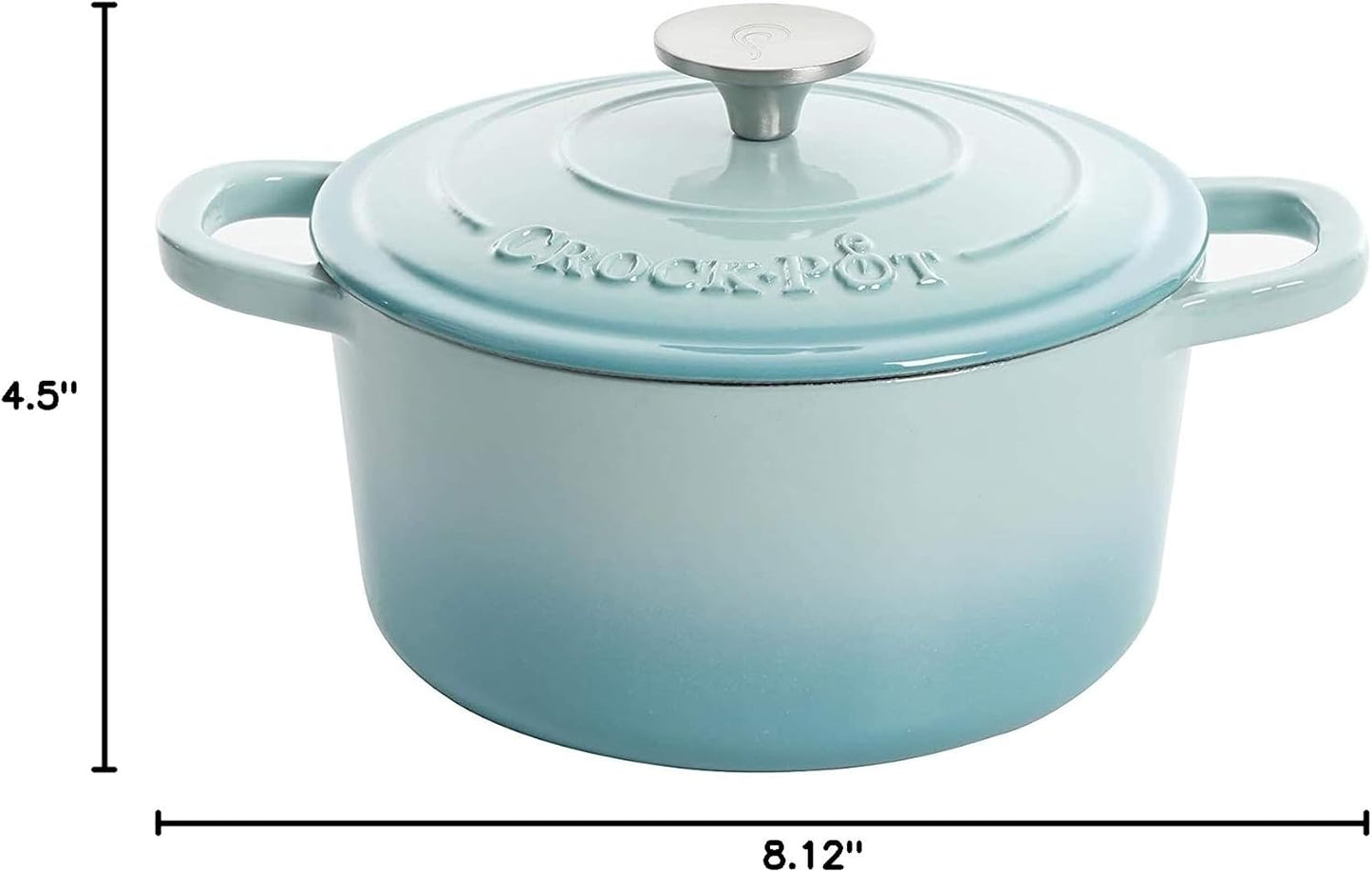 Crock-Pot 3 Quart Enameled Cast Iron Dutch Oven – Aqua S02R