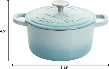 Crock-Pot 3 Quart Enameled Cast Iron Dutch Oven – Aqua S02R