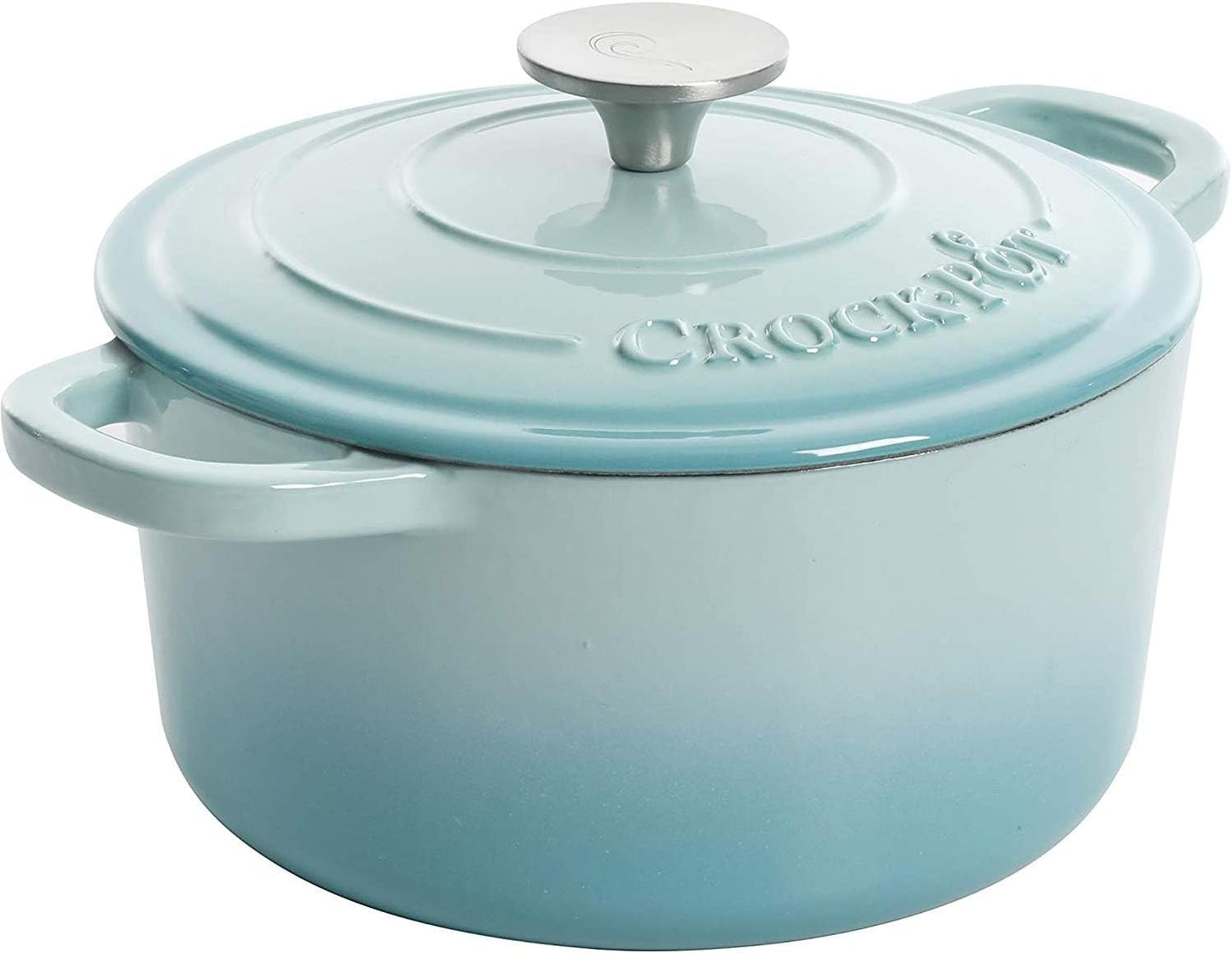 Crock-Pot 3 Quart Enameled Cast Iron Dutch Oven – Aqua S02R